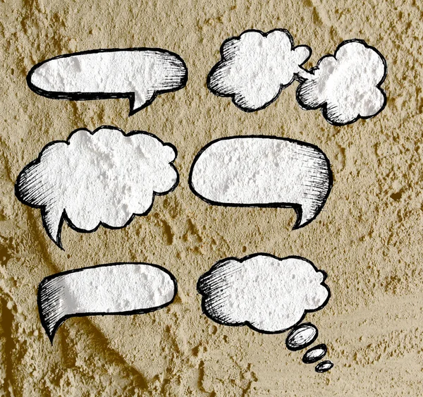 Speech Bubble background design on Cement wall texture backgroun — Stock Photo, Image