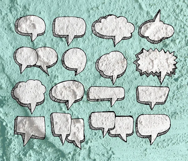 Speech Bubble background design on Cement wall texture backgroun — Stock Photo, Image