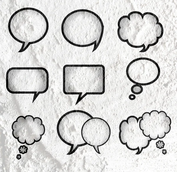 Дизайн заднего плана пузыря речи на текстуре цементной стены — стоковое фото