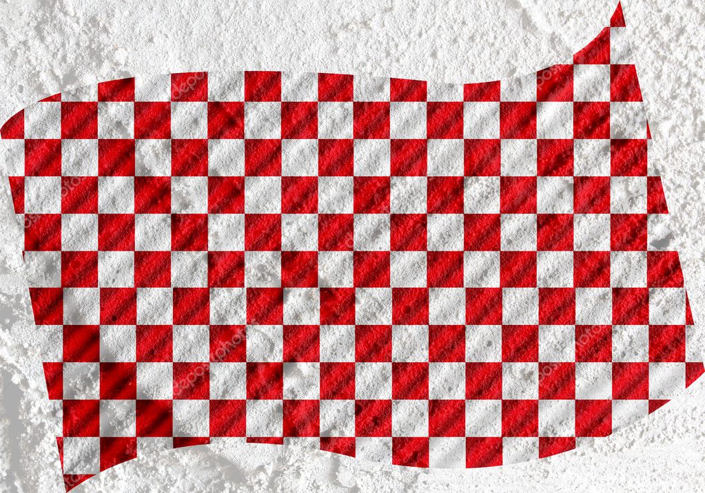 checkered flag  on Cement wall texture background design