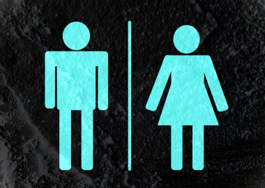 tuvalet simgesi ve piktogram çimento duvar textur kadının işaret dostum