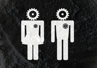 tuvalet simgesi ve piktogram çimento duvar textur kadının işaret dostum