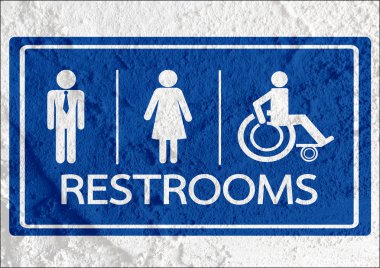 tuvalet simgesi ve piktogram çimento duvar textur kadının işaret dostum