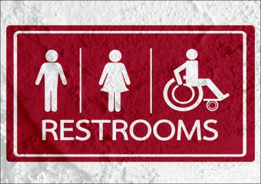 tuvalet simgesi ve piktogram çimento duvar textur kadının işaret dostum