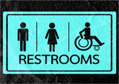 tuvalet simgesi ve piktogram çimento duvar textur kadının işaret dostum