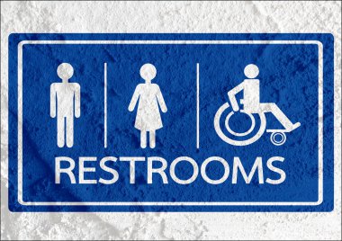 tuvalet simgesi ve piktogram çimento duvar textur kadının işaret dostum