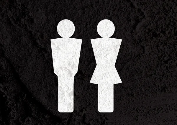 Pictogram Man Woman Sign icons on  wall texture background desig — Stock Photo, Image