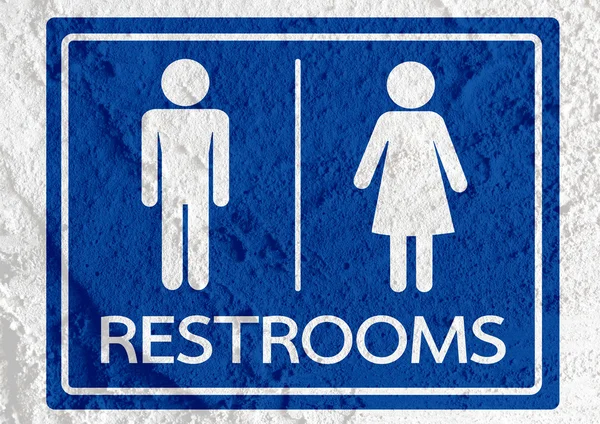 Restroom icon and Pictogram Man Woman Sign on Cement wall textur — Stock Photo, Image