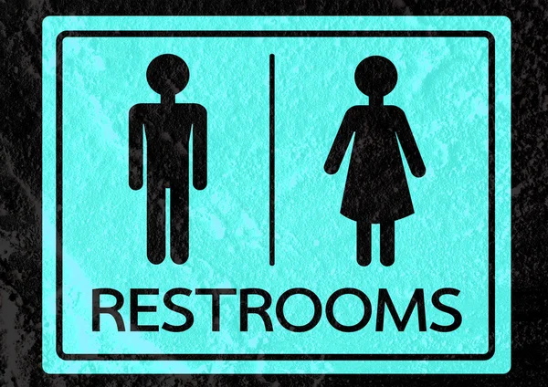 Restroom icon and Pictogram Man Woman Sign on Cement wall textur — Stock Photo, Image