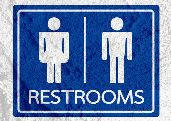 Restroom icon and Pictogram Man Woman Sign on Cement wall textur — Stock Photo, Image