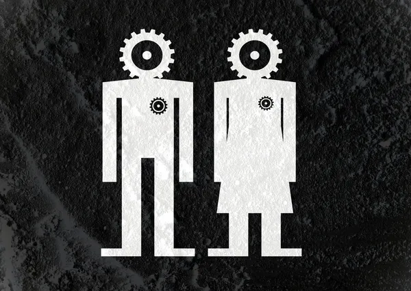 tuvalet simgesi ve piktogram çimento duvar textur kadının işaret dostum