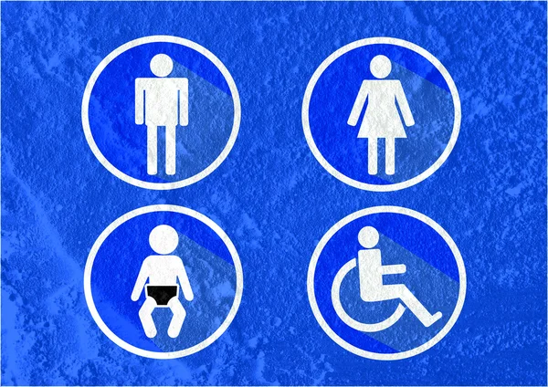 tuvalet simgesi ve piktogram çimento duvar textur kadının işaret dostum