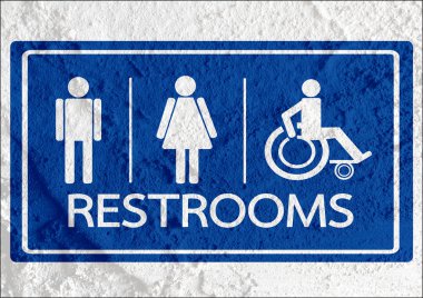 tuvalet simgesi ve piktogram çimento duvar textur kadının işaret dostum