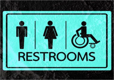 tuvalet simgesi ve piktogram çimento duvar textur kadının işaret dostum