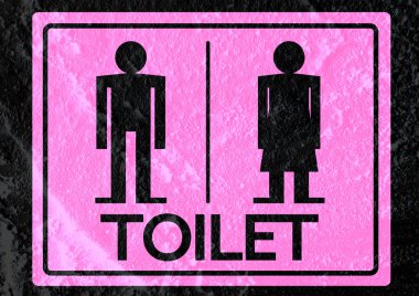 tuvalet simgesi ve piktogram çimento duvar textur kadının işaret dostum