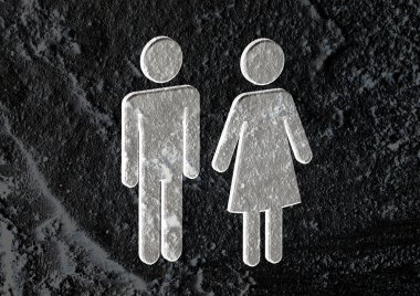 tuvalet simgesi ve piktogram çimento duvar textur kadının işaret dostum