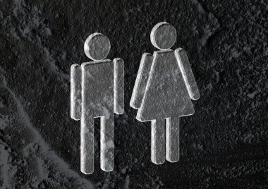 tuvalet simgesi ve piktogram çimento duvar textur kadının işaret dostum