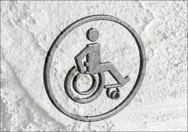 tuvalet tekerlekli sandalye için handikap simgesi tasarım ve piktogram ŞA