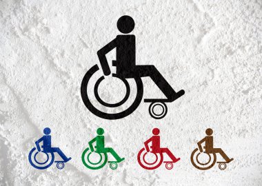 tuvalet tekerlekli sandalye için handikap simgesi tasarım ve piktogram ŞA