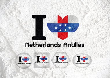 Hollanda Antilleri bayrak temaları fikri tasarımı duvar dokusu ba