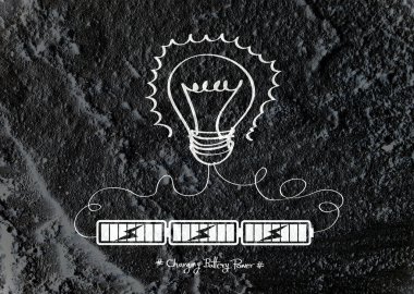 pil gücü fikir duvar dokusu geri şarj ile ampul