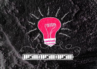 pil gücü fikir duvar dokusu geri şarj ile ampul