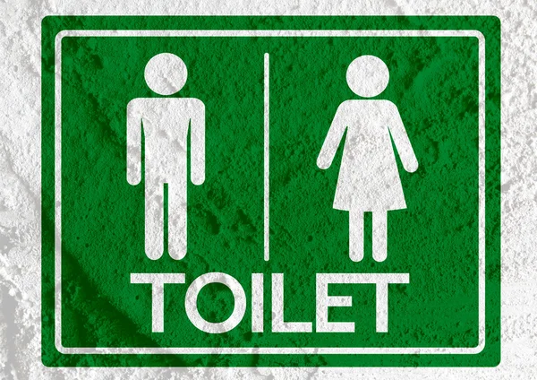 Restroom icon and Pictogram Man Woman Sign on Cement wall textur — Stock Photo, Image