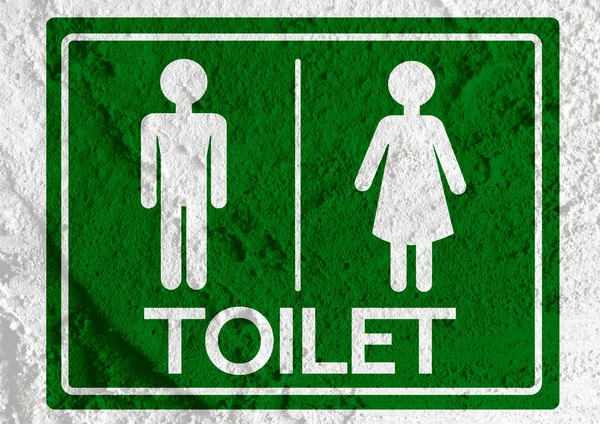 Restroom icon and Pictogram Man Woman Sign on Cement wall textur — Stock Photo, Image