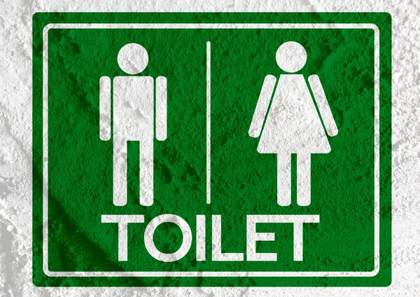 Restroom icon and Pictogram Man Woman Sign on Cement wall textur — Stock Photo, Image