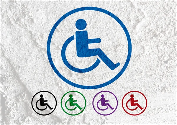 Servizi igienici per disabili Icona design e pittogramma ic — Foto Stock