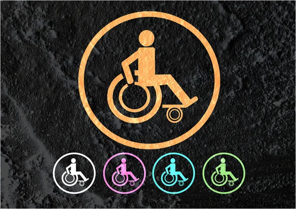 Baños para discapacitados en silla de ruedas Diseño de iconos y Pictograma ic — Foto de Stock