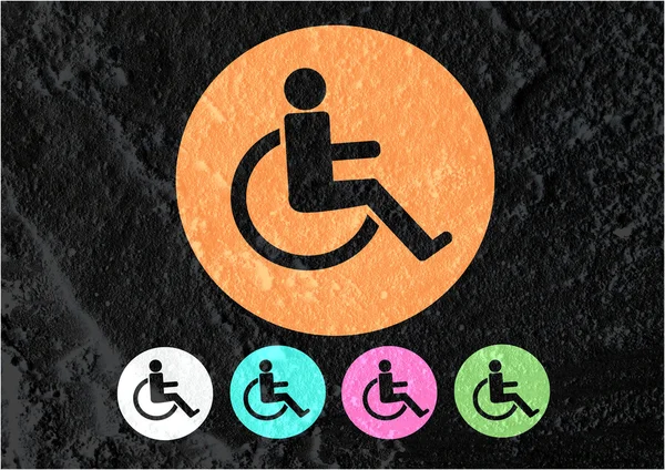 Baños para discapacitados en silla de ruedas Diseño de iconos y Pictograma ic —  Fotos de Stock