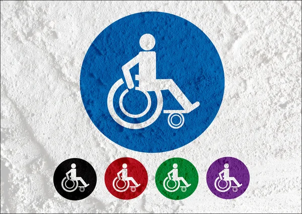 Toalety dla wózka inwalidzkiego handicap ikona designu i piktogram ic — Zdjęcie stockowe