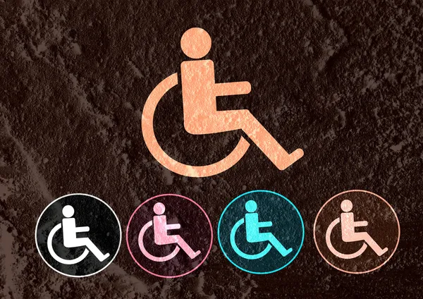 Toalety dla wózka inwalidzkiego handicap ikona designu i piktogram ic — Zdjęcie stockowe