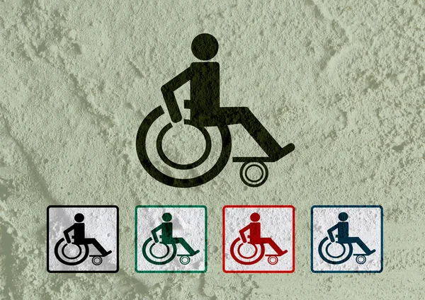 Baños para discapacitados en silla de ruedas Diseño de iconos y Pictograma ic — Foto de Stock