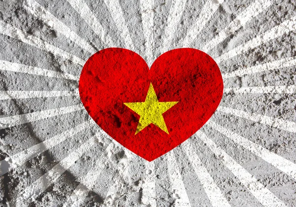 Bandera de Vietnam temas idea diseño en pared textura fondo — Foto de Stock