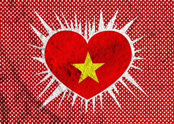 Vlag van vietnam thema's idee design op muur textuur achtergrond — Stockfoto