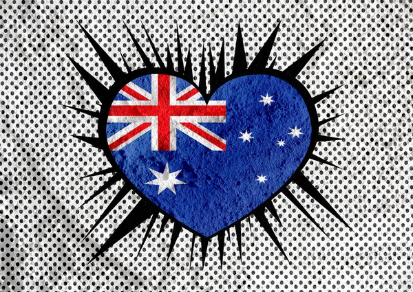 Государственный флаг Австралии темы дизайн идеи на стене текстуры ба — стоковое фото