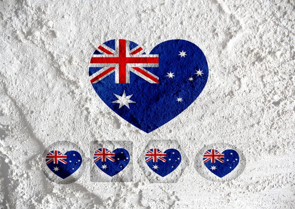 Flaga Australii tematy pomysł projektu na ścianie tekstura ba — Zdjęcie stockowe
