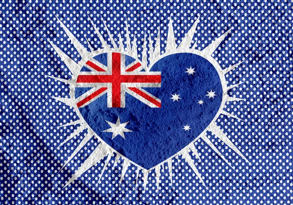 Drapeau national de l'Australie thèmes idée conception sur texture murale ba — Photo