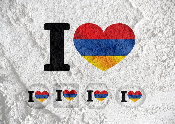 Vlag van Armenië thema's ontwerpen idee op muur textuur achtergrond — Stockfoto