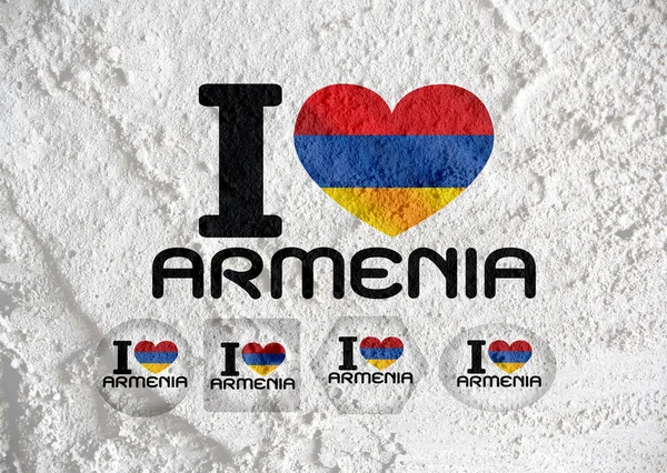 Drapeau de l'Arménie thèmes idée de conception sur fond de texture murale — Photo