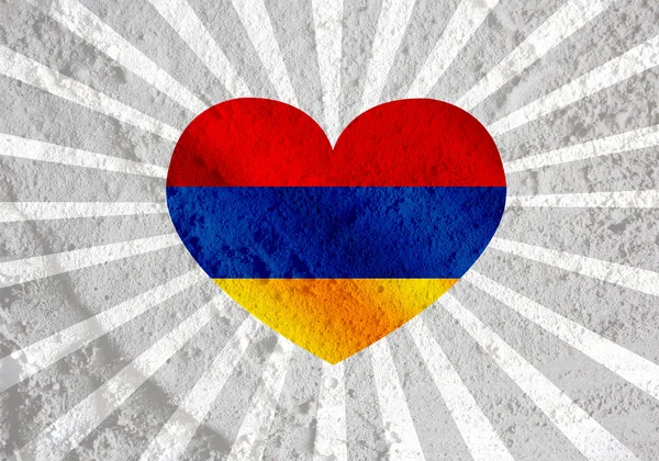 Flagge von Armenia Themen Design-Idee an der Wand Textur Hintergrund — Stockfoto