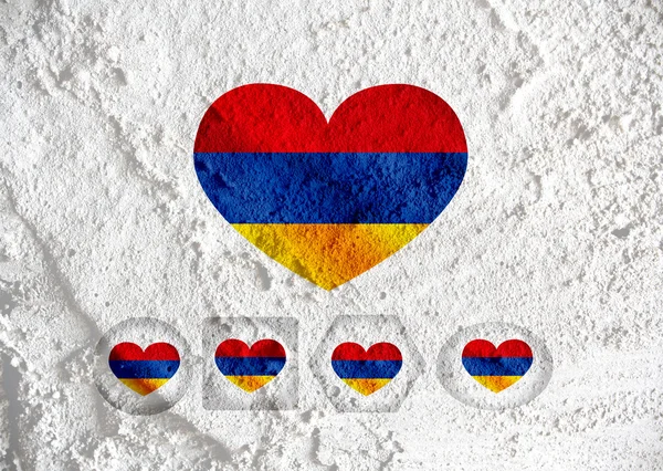 Bandera de Armenia temas idea de diseño en la pared textura fondo — Foto de Stock