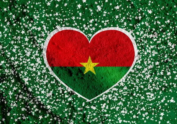 Burkina Faso bandeira temas ideia design na parede textura fundo — Fotografia de Stock