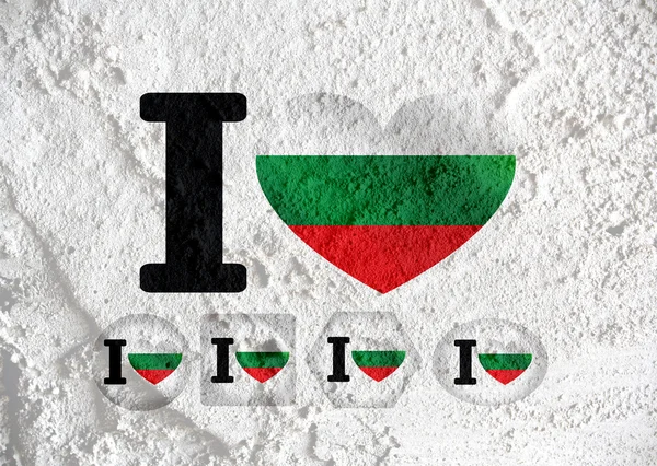 Bulgaria flag themes idea design on wall texture background — Stock Photo, Image