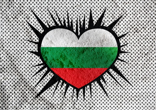 Bulgaria flag themes idea design on wall texture background — Stock Photo, Image
