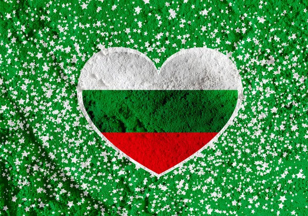 Bulgaria bandiera temi idea disegno su parete texture sfondo — Foto Stock