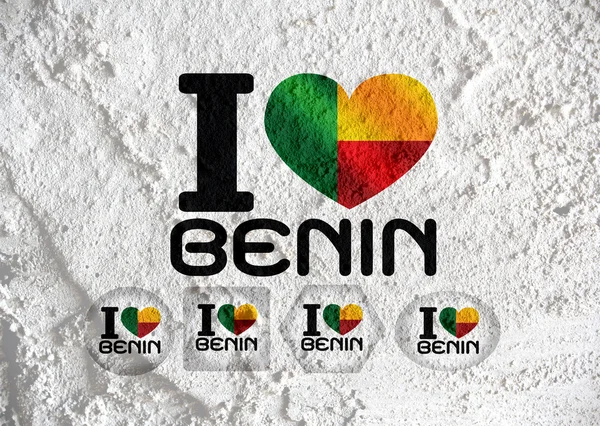 Benin flag themes idea design  on wall texture background — Stock Photo, Image
