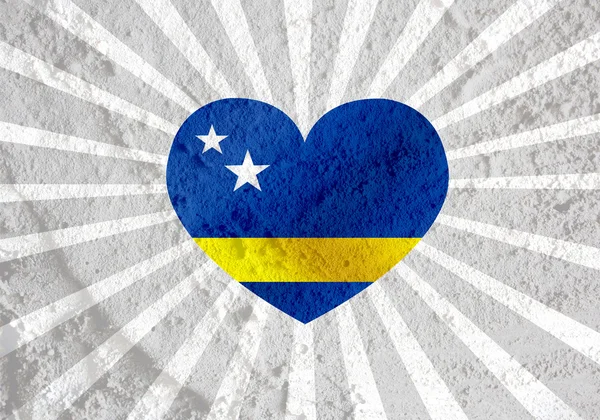 Curaçao Flagge Themen Idee Design an der Wand Textur Hintergrund — Stockfoto